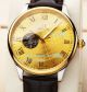 Replica Omega Watch Yellow Gold Dial Yellow Gold Bezel Black Leather Strap 42mm (1)_th.jpg